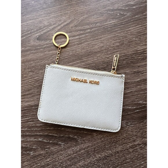 Michael Kors Jet Set Small Top Zip Coin Pouch Id Holder Saffiano Vista Blue - Picture 3 of 6